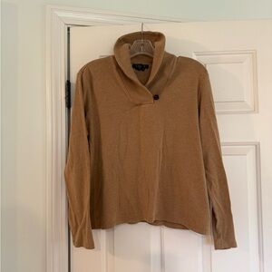 Lauren Ralph Lauren Women's Camel Top Button Neck